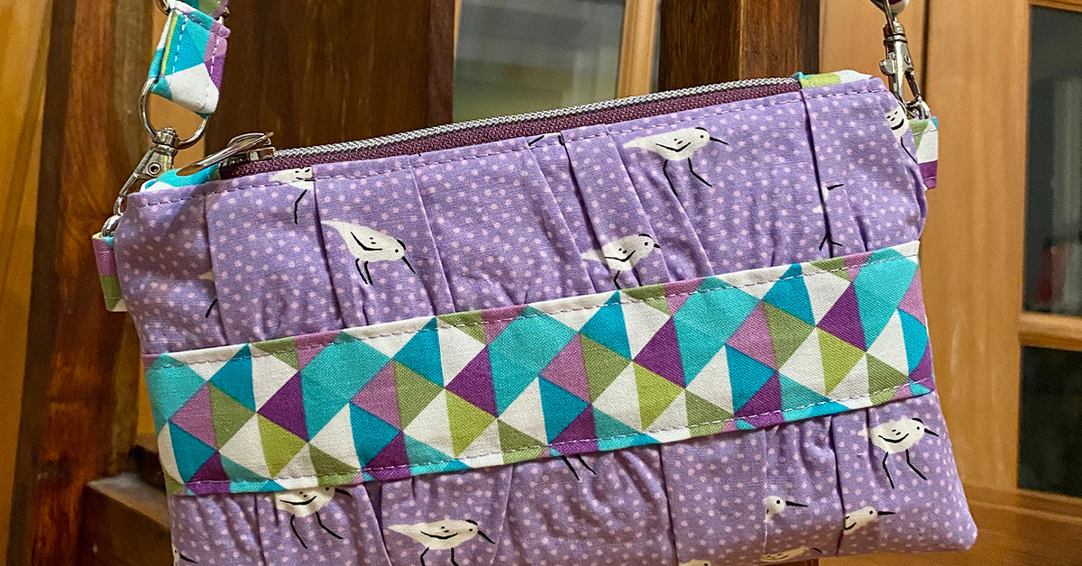 Purple Clutch with Crossbody Strap